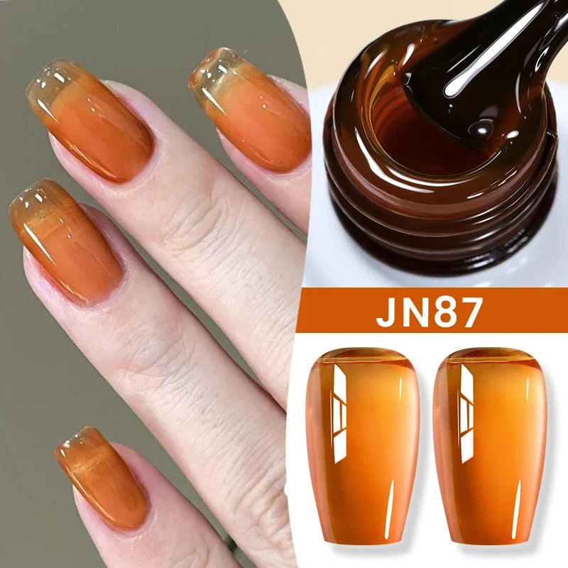 BORN PRETTY 83 Colors 10ml Jelly Nude Gel Nail Polish Autumn Amber Semi Transparent Manicure Soak off UV LED Nails Gel Varnish Blushimmer