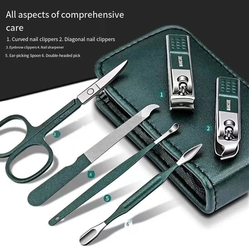 Nail Scissors Set Household High End Mens And Womens Special Nail Clippers Manicure Beauty Tools 6 Piece Portable Household WTN Essentials