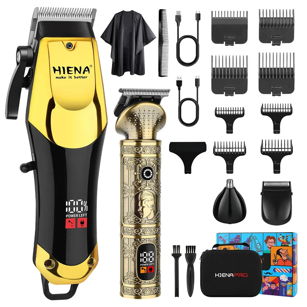 hiena Professional Barber Fade Clippers 0mm Zero Gapped Edgers Hair Trimmer Electric Men Bald Head Finish Hair Cutting Machine Noventix