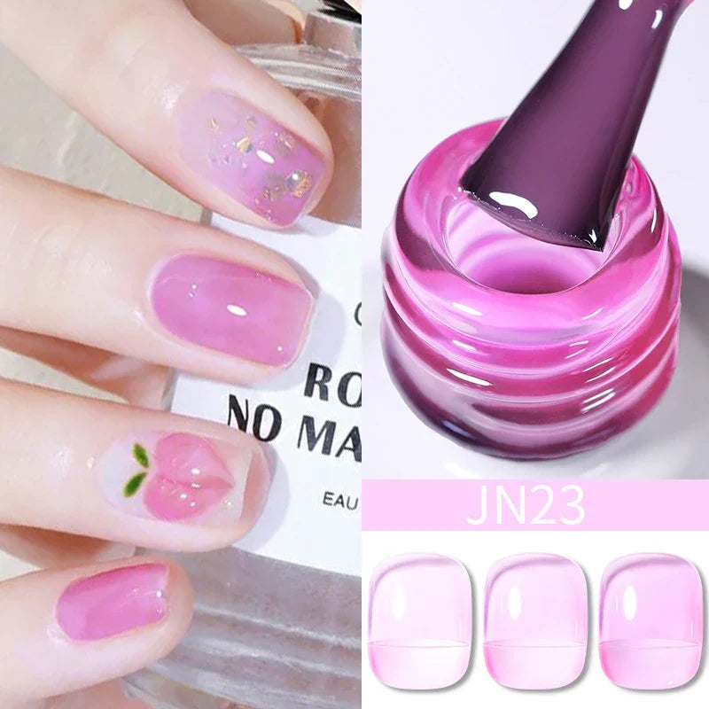 BORN PRETTY 10ml Blood Red Jelly Gel Nail Polish Halloween Nails Art Gel Polish Sheer Translucent Nail Gel for Winter Manicure Blushimmer