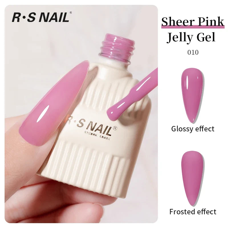 RS NAIL Jelly Transparent Gel Nail Polish 10g Summer Nude Pink Gel Polish Semi Permanent Soak Off UV LED Varnish Jade Nail Gel Blushimmer