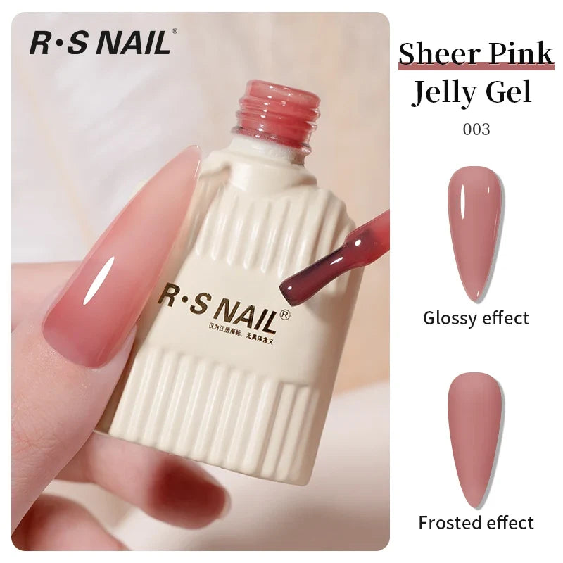 RS NAIL Jelly Transparent Gel Nail Polish 10g Summer Nude Pink Gel Polish Semi Permanent Soak Off UV LED Varnish Jade Nail Gel Blushimmer