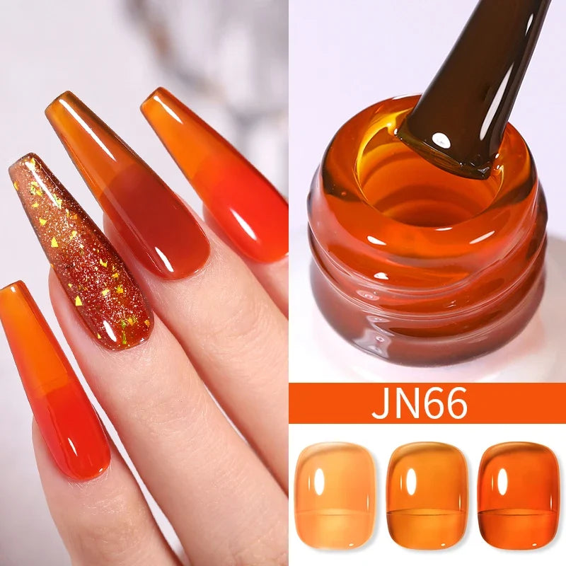 BORN PRETTY 10ml Blood Red Jelly Gel Nail Polish Halloween Nails Art Gel Polish Sheer Translucent Nail Gel for Winter Manicure Blushimmer