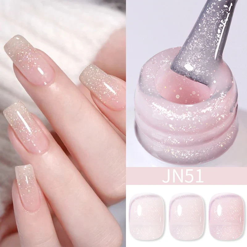 BORN PRETTY 10ml Blood Red Jelly Gel Nail Polish Halloween Nails Art Gel Polish Sheer Translucent Nail Gel for Winter Manicure Blushimmer