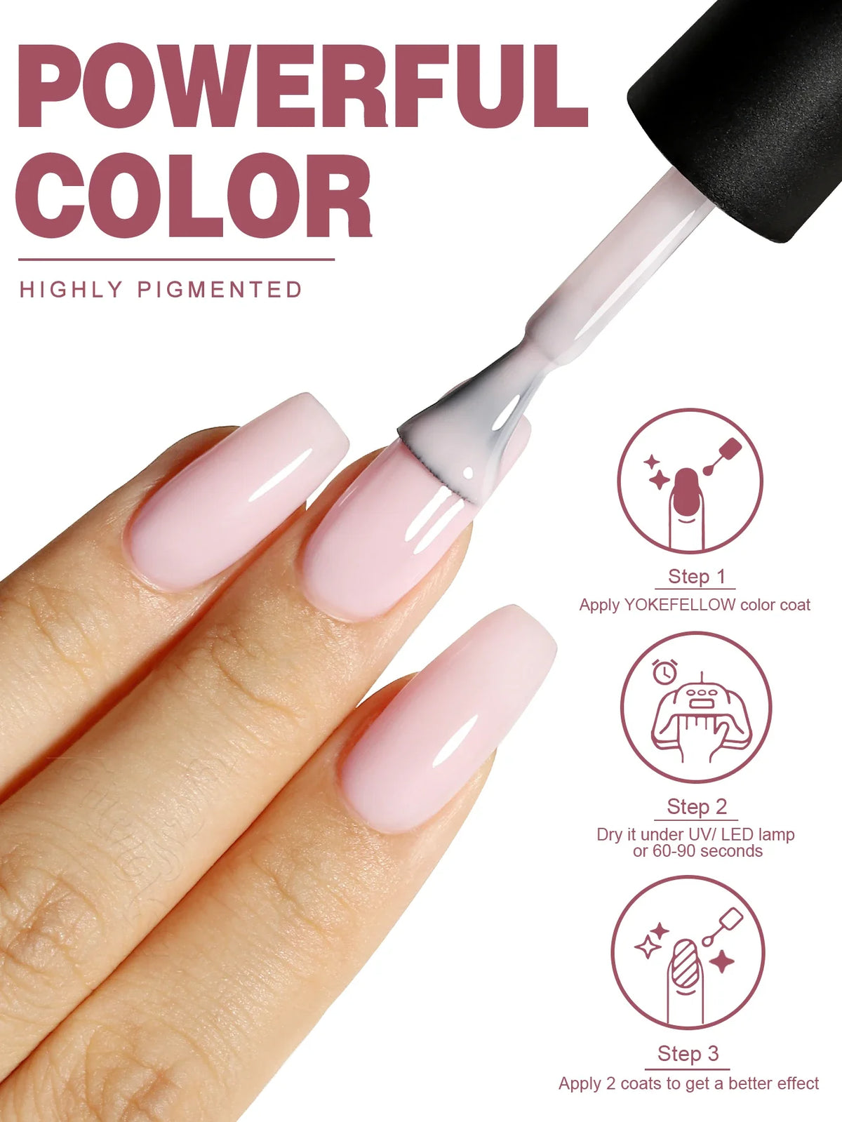 YOKEFELLOW 10ml Jelly Nude Gel Nail Polish High Quality Translucent Pink Nail Gel Varnish Soak Off UV Gel Polish Long Lasting Blushimmer