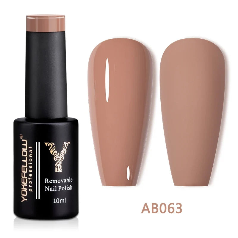 YOKEFELLOW 10ml Jelly Nude Gel Nail Polish High Quality Translucent Pink Nail Gel Varnish Soak Off UV Gel Polish Long Lasting Blushimmer
