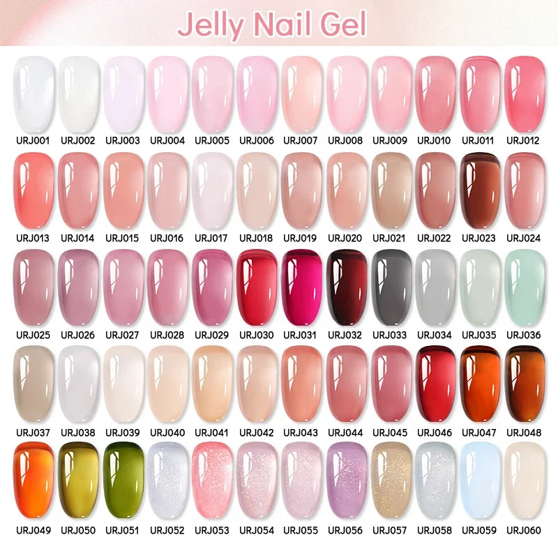 UR SUGAR 15ml Jelly Milky White Translucent Color Gel Polish Semi Permanent UV Gel Nail Art Soak Off Gel Varnish Latest Fashion Blushimmer