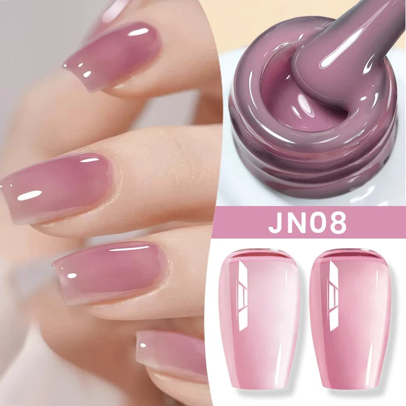 BORN PRETTY Milky White Jelly Nude Gel Nail Polish 10ml White Translucent Soak Off Gel Vernis Semi Permanent Need UV Light Cure Blushimmer