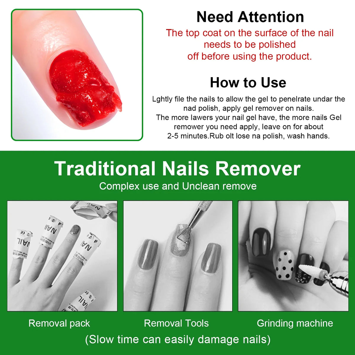 3pcs Set Gel Nail Polish Remover,Quickly & Easily Removes Uv Gel Polishes Within 2-3 Minutes,No Need To Soak Or Wrap Nails Blushimmer