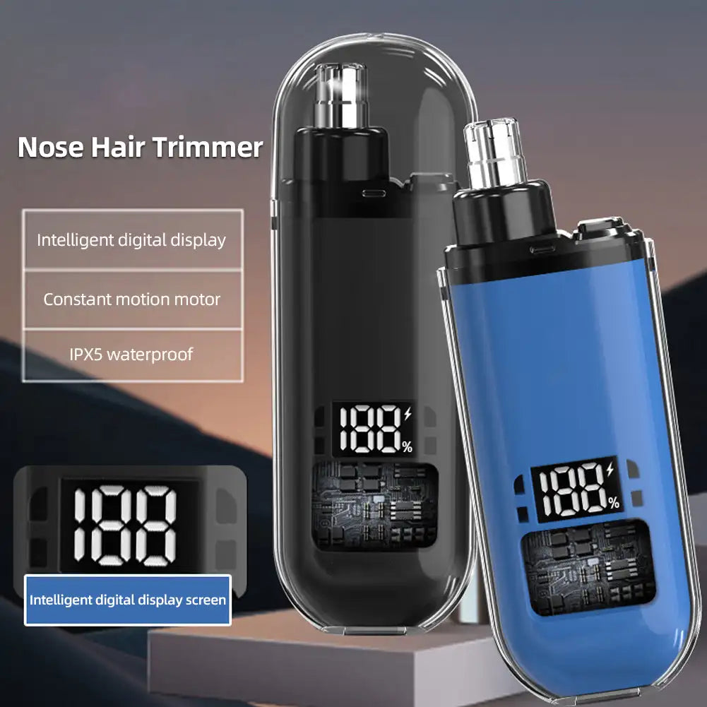 Portable Electric Nose Hair Ear Trimmer Cut Nose Hair Without Harming Nasal Cavity Digital Display Nose Hair Trimmer Noventix