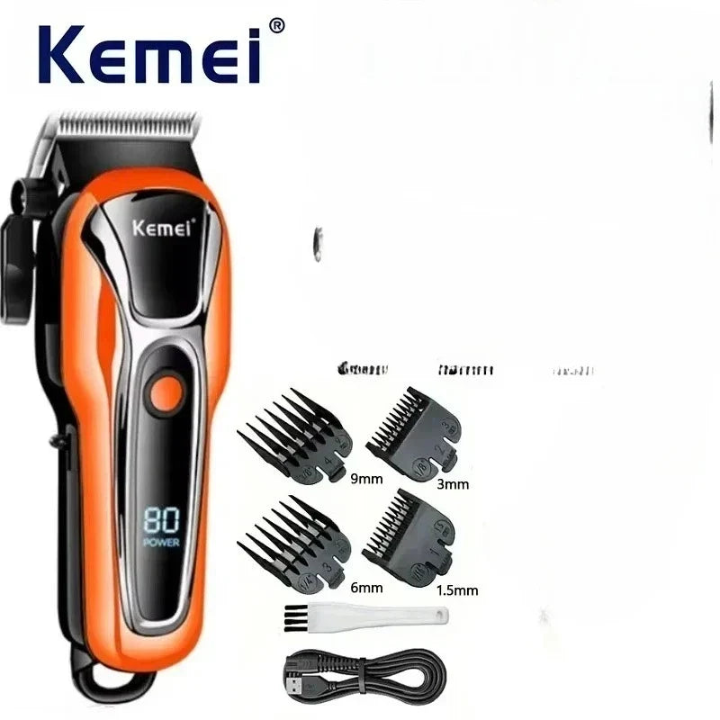 Kemei PG1990A Rechargeable Hair Clipper or Limit Combs Professional Cordless Men Hair Trimmer Men's Hair Cutting Machine Barber Noventix