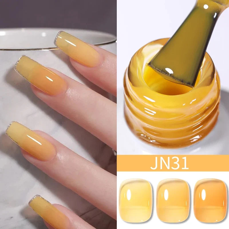 BORN PRETTY 10ml Blood Red Jelly Gel Nail Polish Halloween Nails Art Gel Polish Sheer Translucent Nail Gel for Winter Manicure Blushimmer