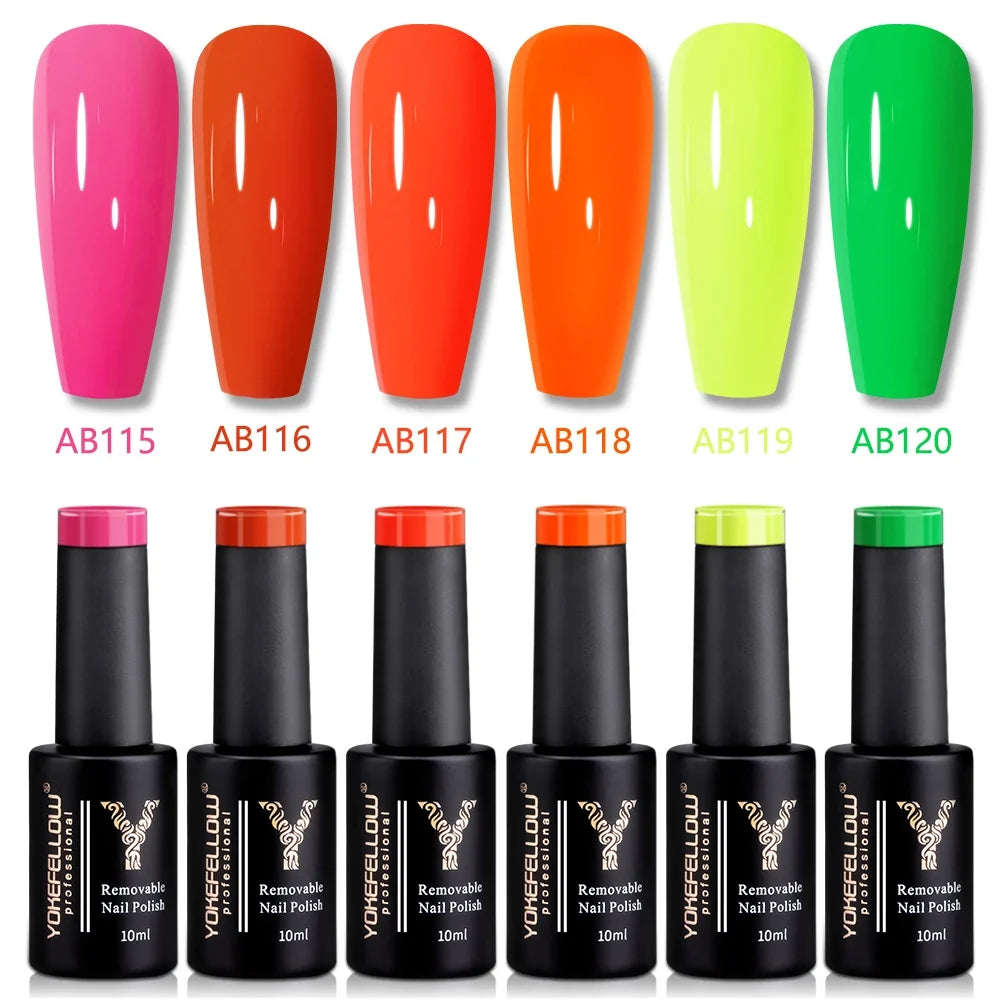 YOKEFELLOW 2022 New Color 10ML Nail Gel Polish Semi Permanent Gel Varnish Base Top Coat 122 Soak Off Colors Organic Nail Varnish Blushimmer