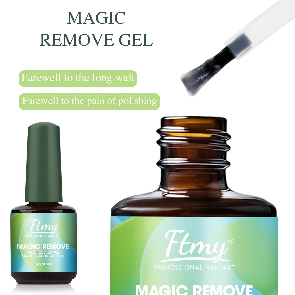 Gel Nail Polish Remover, 2-3 Min Quickly Remover Nail Polish, No Harm To Skin, No Irritating Odor, No Need For Foil, Soaking Or Blushimmer