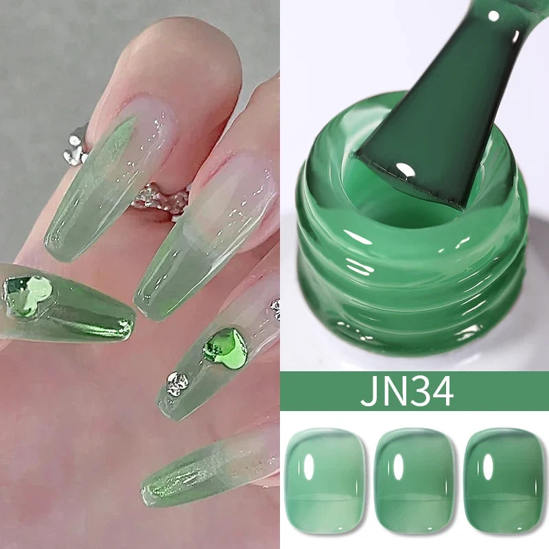 BORN PRETTY 10ml Blood Red Jelly Gel Nail Polish Halloween Nails Art Gel Polish Sheer Translucent Nail Gel for Winter Manicure Blushimmer
