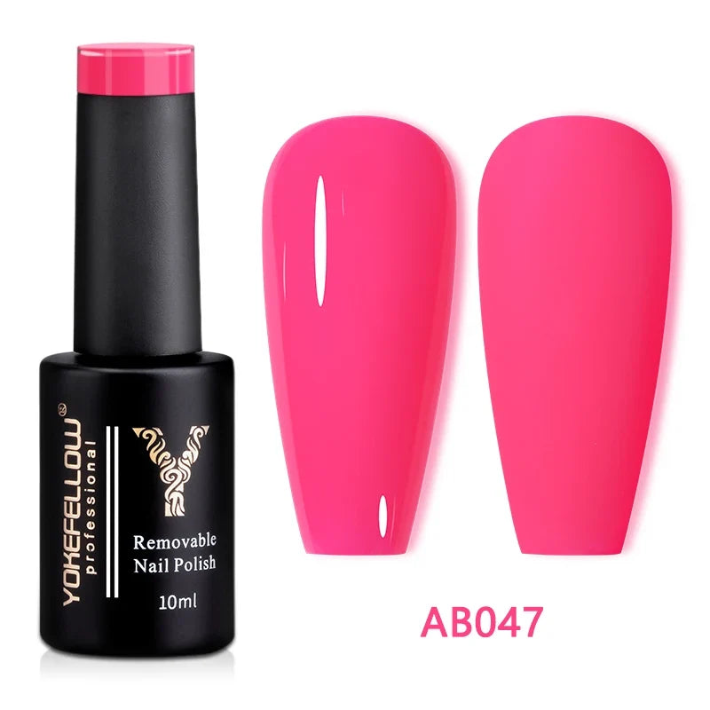 YOKEFELLOW 10ml Jelly Nude Gel Nail Polish High Quality Translucent Pink Nail Gel Varnish Soak Off UV Gel Polish Long Lasting Blushimmer