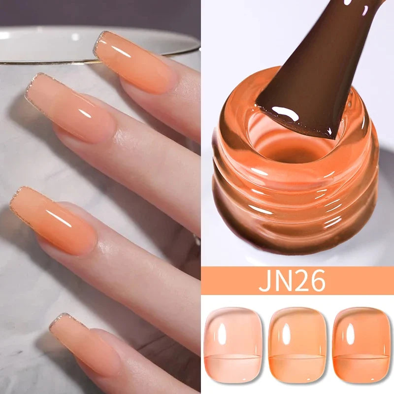 BORN PRETTY 10ml Blood Red Jelly Gel Nail Polish Halloween Nails Art Gel Polish Sheer Translucent Nail Gel for Winter Manicure Blushimmer