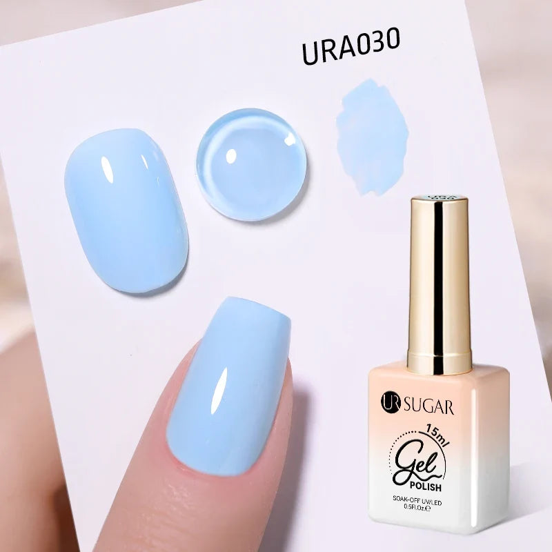 UR SUGAR 15ml Jelly Milky White Translucent Color Gel Polish Semi Permanent UV Gel Nail Art Soak Off Gel Varnish Latest Fashion Blushimmer