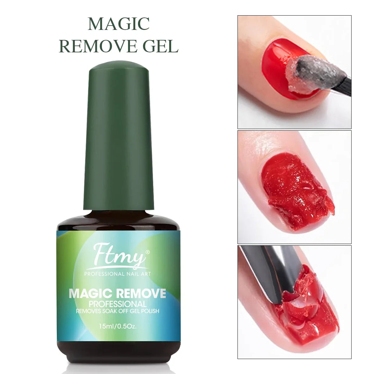 Gel Nail Polish Remover, 2-3 Min Quickly Remover Nail Polish, No Harm To Skin, No Irritating Odor, No Need For Foil, Soaking Or Blushimmer