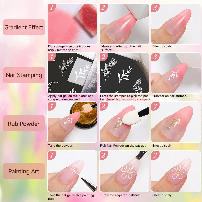 UR SUGAR 9 Colors Gradient Painting Gel Nail Art Gradient Color DIY Design Gel 4 In 1 Used For Gradient Nail Stamping Pattern Blushimmer