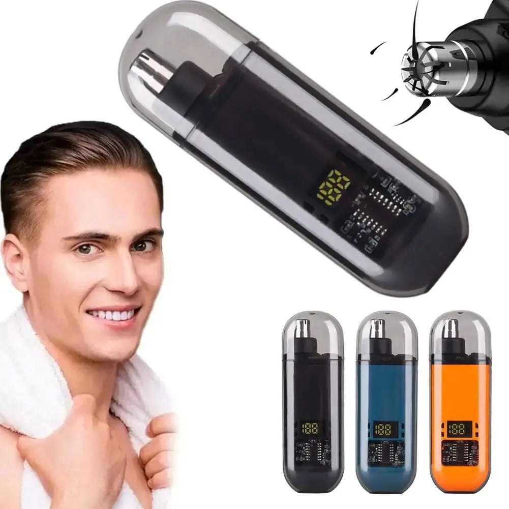 Portable Electric Nose Hair Ear Trimmer Cut Nose Hair Without Harming Nasal Cavity Digital Display Nose Hair Trimmer Noventix