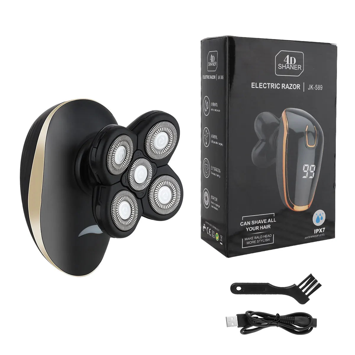 hiena Men Kit Wet Dry Electric Shaver Beard Hair Trimmer Electric Razor Rechargeable Bald Head Shaving Machine LCD Display Noventix
