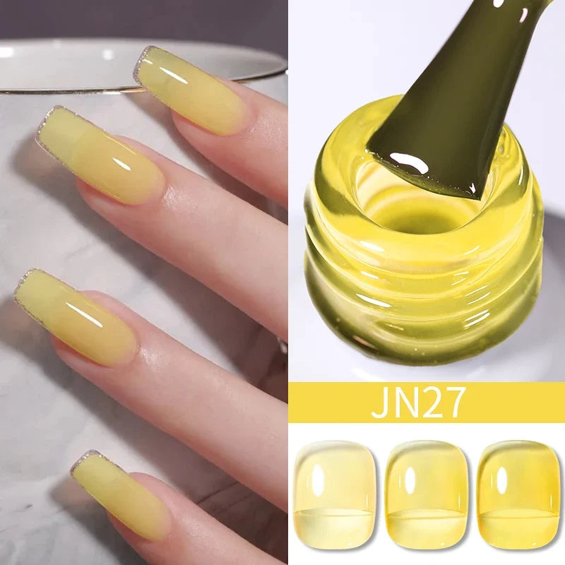 BORN PRETTY 10ml Blood Red Jelly Gel Nail Polish Halloween Nails Art Gel Polish Sheer Translucent Nail Gel for Winter Manicure Blushimmer