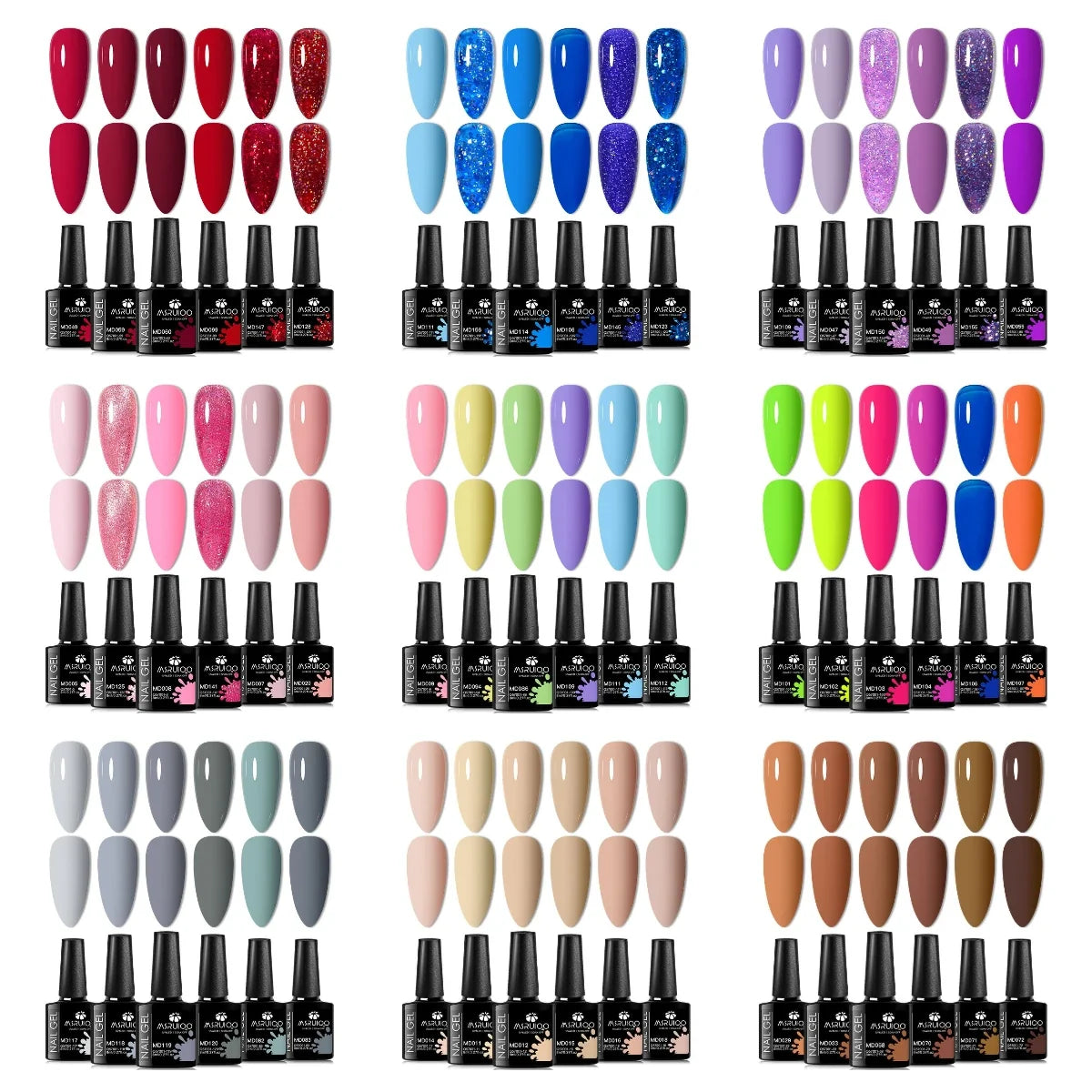 6pc Nail Gel Polish Set All-Season Ultra Pigmented Semi Permanent UV Painting Gel For Nails Salon DIY Manicure Varnish Design Blushimmer