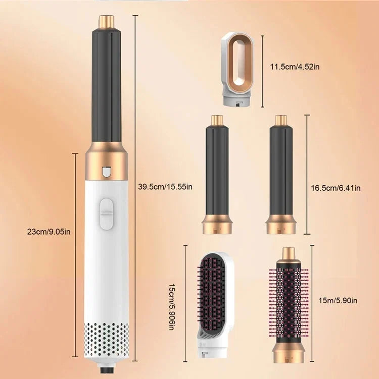 5 In 1 Styling Hair Dryer Electric Comb Negative Ion Professional Automatic Comb Curly Hair Straight Hair Comb Styling Tool Noventix