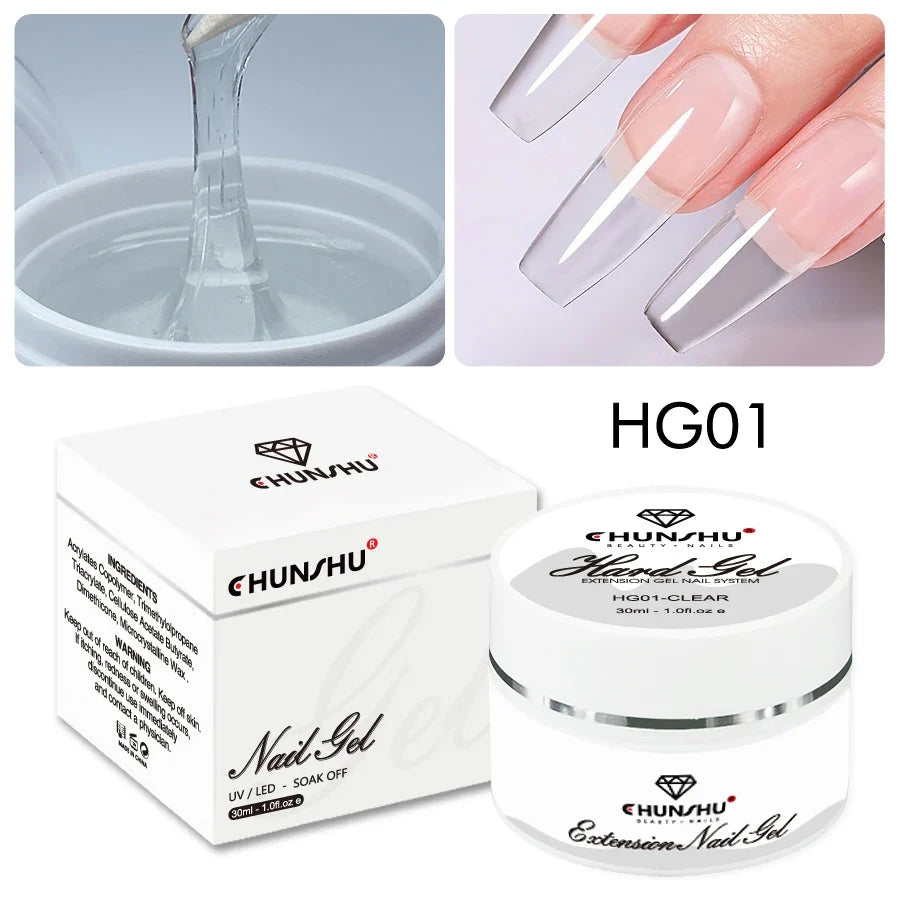 30ML Hard Gel For Nail Extension Milky White Builder Constructor Gel Self Leveling Reinforcement Nail Gels Camouflage Manicure Blushimmer