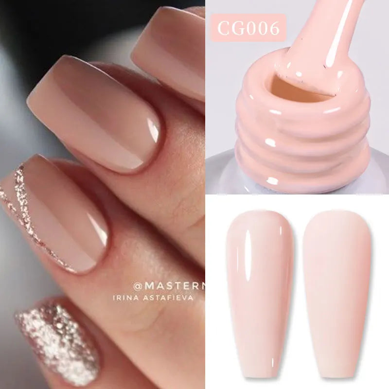 BORN PRETTY Jelly Nude Gel Nail Polish 10ml Light Pink Peach Translucent Color UV Light Cure Gel Varnish Nail Art DIY at Home Blushimmer