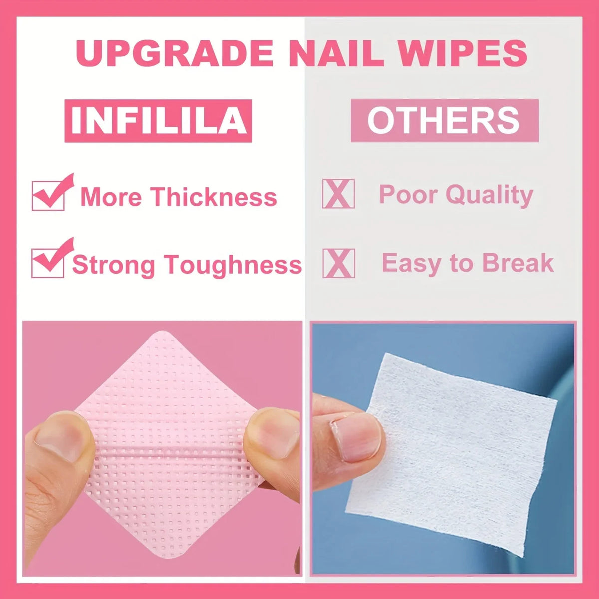20/600pcs Lint-Free Nail Wipes Gel Cleansing Tissues Aluminum-Free Nail Polish Remover Pads for NaiArt Beauty Cleaning Care Tool Blushimmer