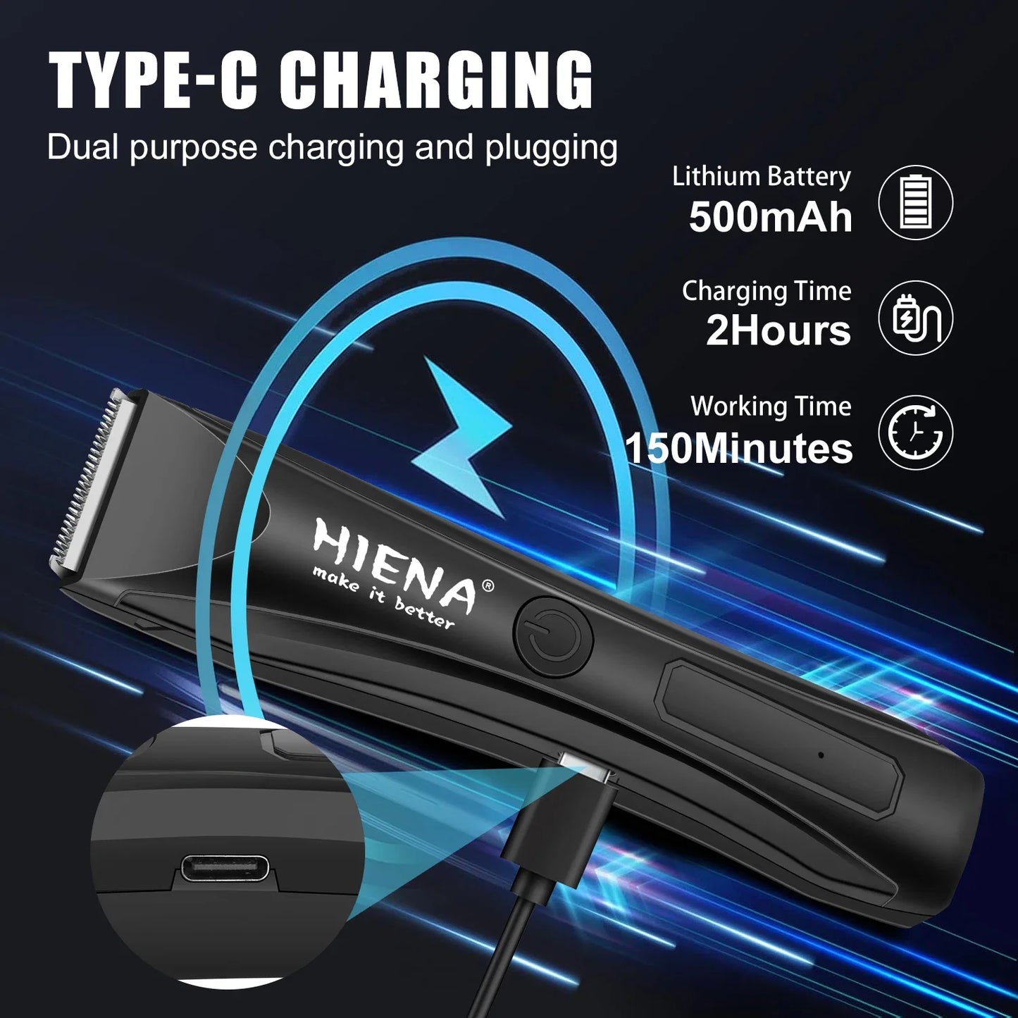 Electric Groin Hair Trimmer Pubic Hair Trimmer Body Grooming Clipper for Woman and men Bikini Epilator Rechargeable Shaver Razor Noventix