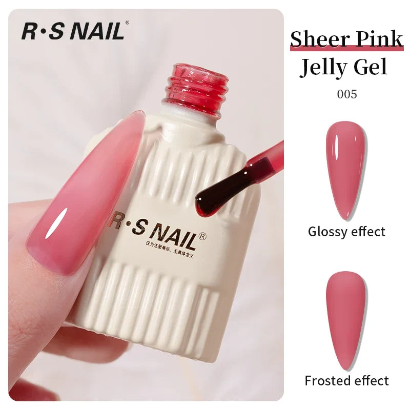 RS NAIL Jelly Transparent Gel Nail Polish 10g Summer Nude Pink Gel Polish Semi Permanent Soak Off UV LED Varnish Jade Nail Gel Blushimmer