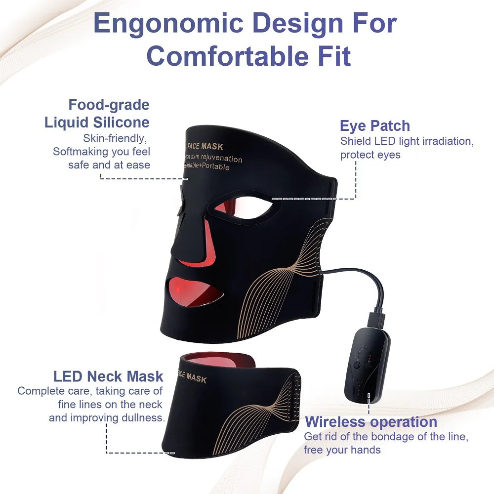 Iebilif Face Neck LED Mask With 7 LED Light Therapy S And B Enterprise