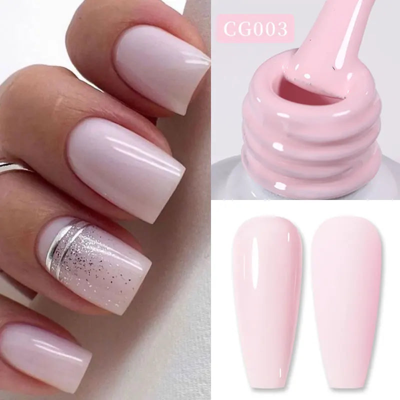 BORN PRETTY Jelly Nude Gel Nail Polish 10ml Light Pink Peach Translucent Color UV Light Cure Gel Varnish Nail Art DIY at Home Blushimmer