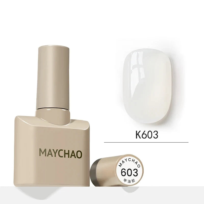 MAYCHAO 12ml Jelly Gel Nail Polish Semi Permanent Top Coat Soak Off UV LED Gel Art Nail Varnish Manicure Long Lasting Nail Gel Blushimmer