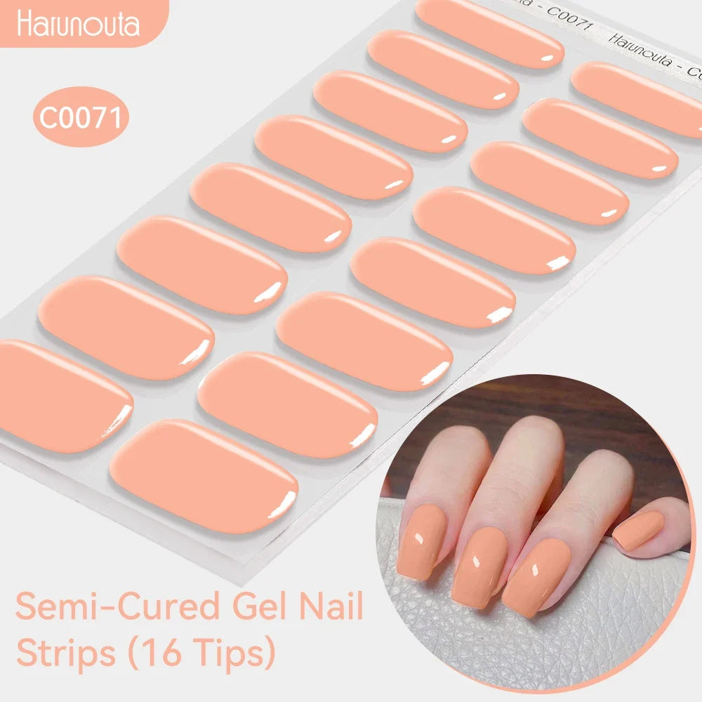 Gradient Auroras Semi Cured Gel Nail Strips Sparkly Shinning DIY Gel Polish Stickers for Nails Works with UV/LED Nail Lamps Blushimmer