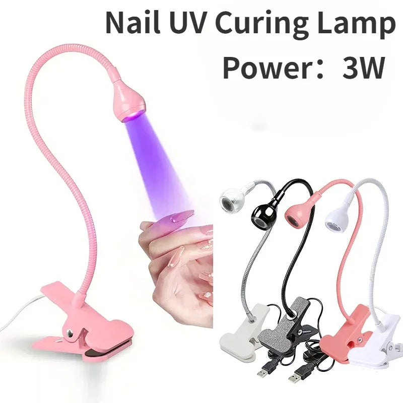 Nail Dryer Light UV Nail lamp 395nm Wavelength Clip-on Desk Mini USB For Gel Nails ongle Manicure Salon Tools Blushimmer