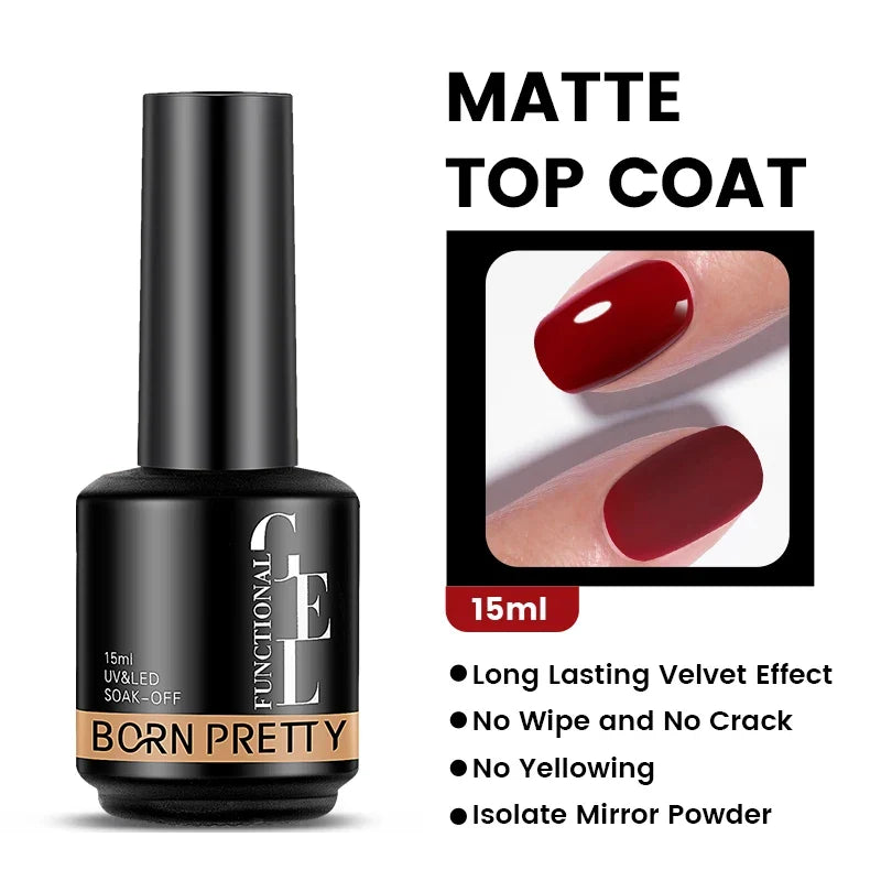BORN PRETTY Milky Pink Rubber Base Gel Nail Polish Glitter 15ml Semi-Permanent Varnish Soak Off Self Leveling UV LED Gel Blushimmer