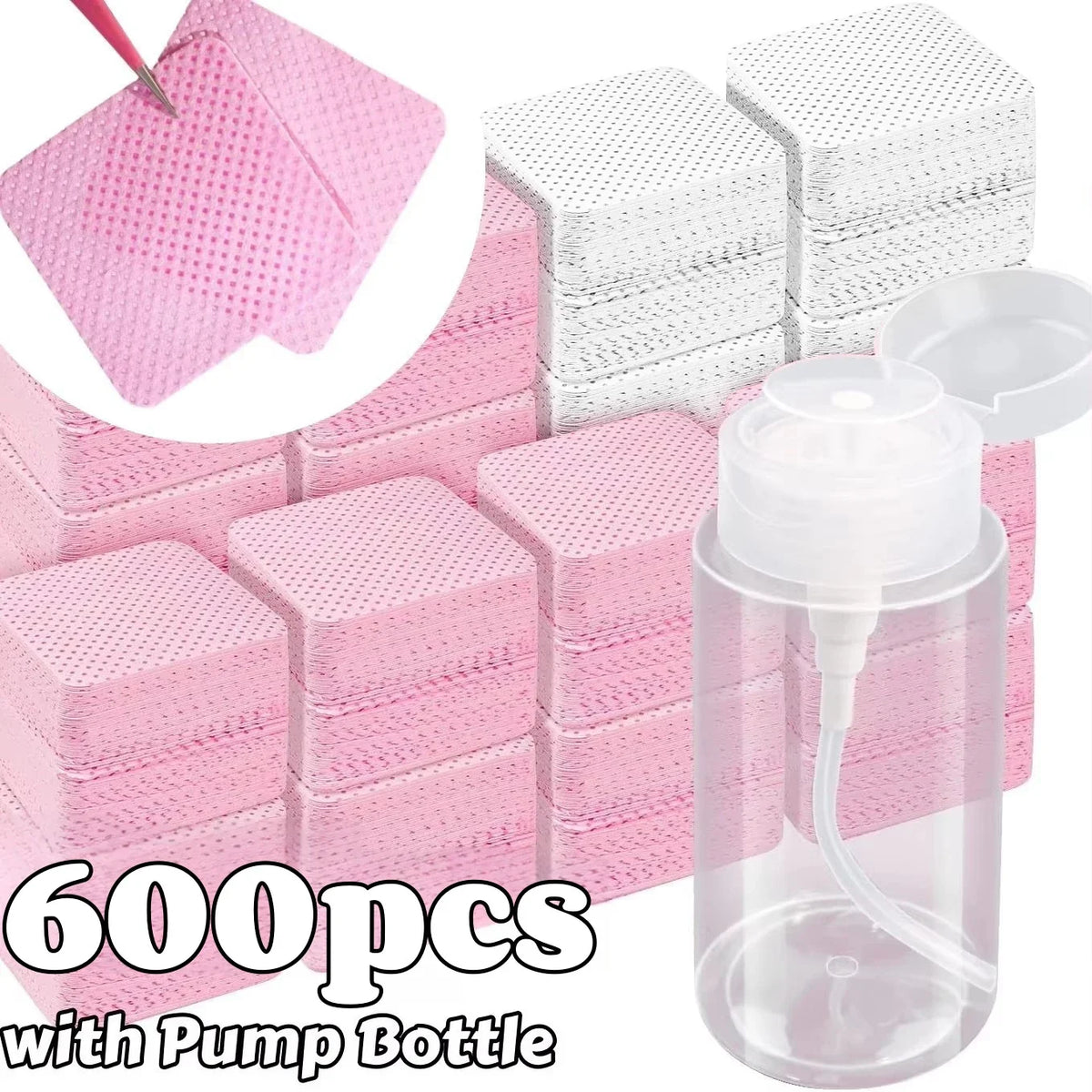 20/600pcs Lint-Free Nail Wipes Gel Cleansing Tissues Aluminum-Free Nail Polish Remover Pads for NaiArt Beauty Cleaning Care Tool Blushimmer