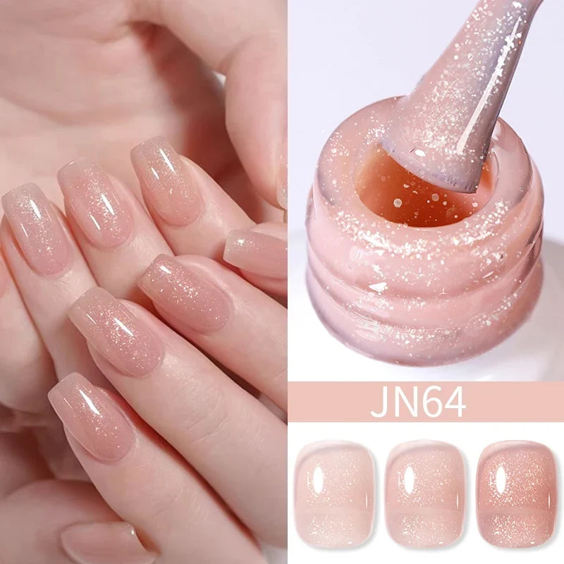 BORN PRETTY 10ml Blood Red Jelly Gel Nail Polish Halloween Nails Art Gel Polish Sheer Translucent Nail Gel for Winter Manicure Blushimmer