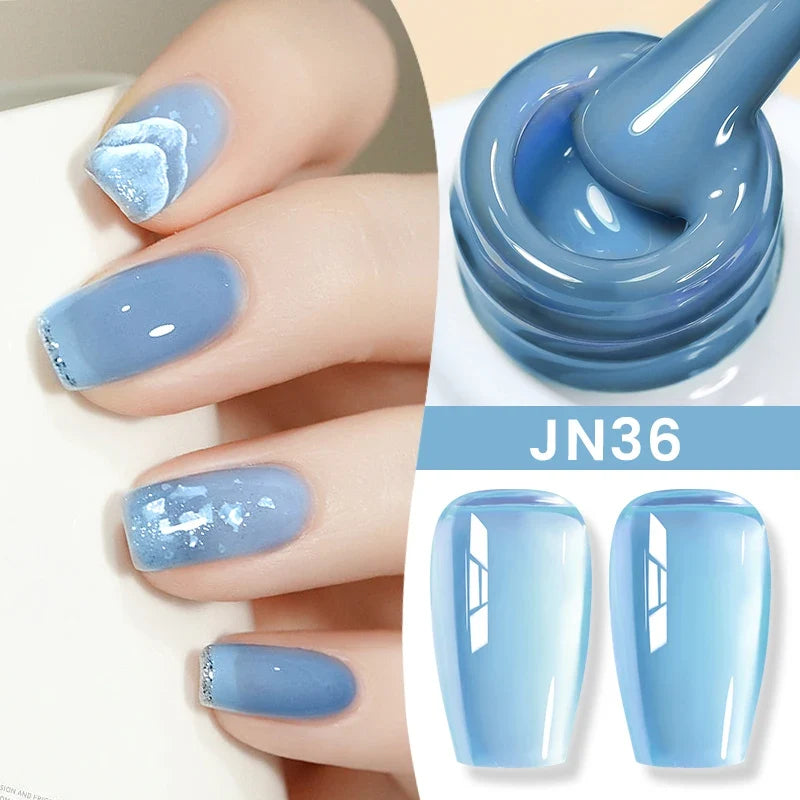 BORN PRETTY 83 Colors 10ml Jelly Nude Gel Nail Polish Autumn Amber Semi Transparent Manicure Soak off UV LED Nails Gel Varnish Blushimmer