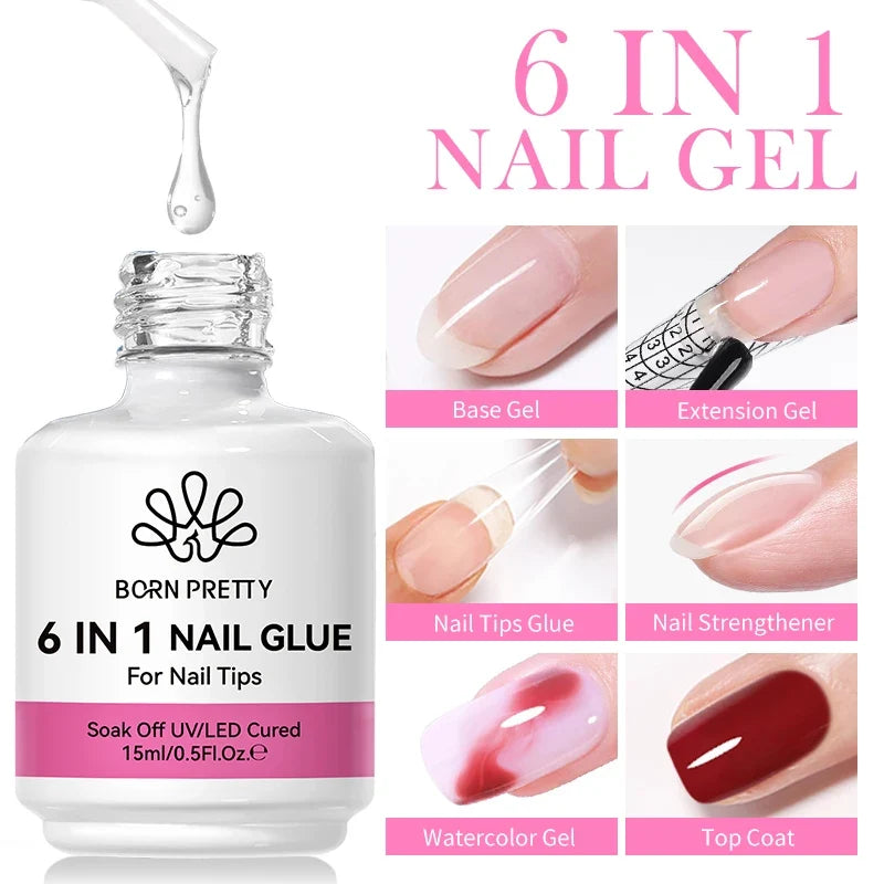 BORN PRETTY Milky Jelly Rubber Base Gel for Gel Nail Polish 15ml Russian Self-leveling Nude Color Soak Off Semi Permanent UV Gel Blushimmer