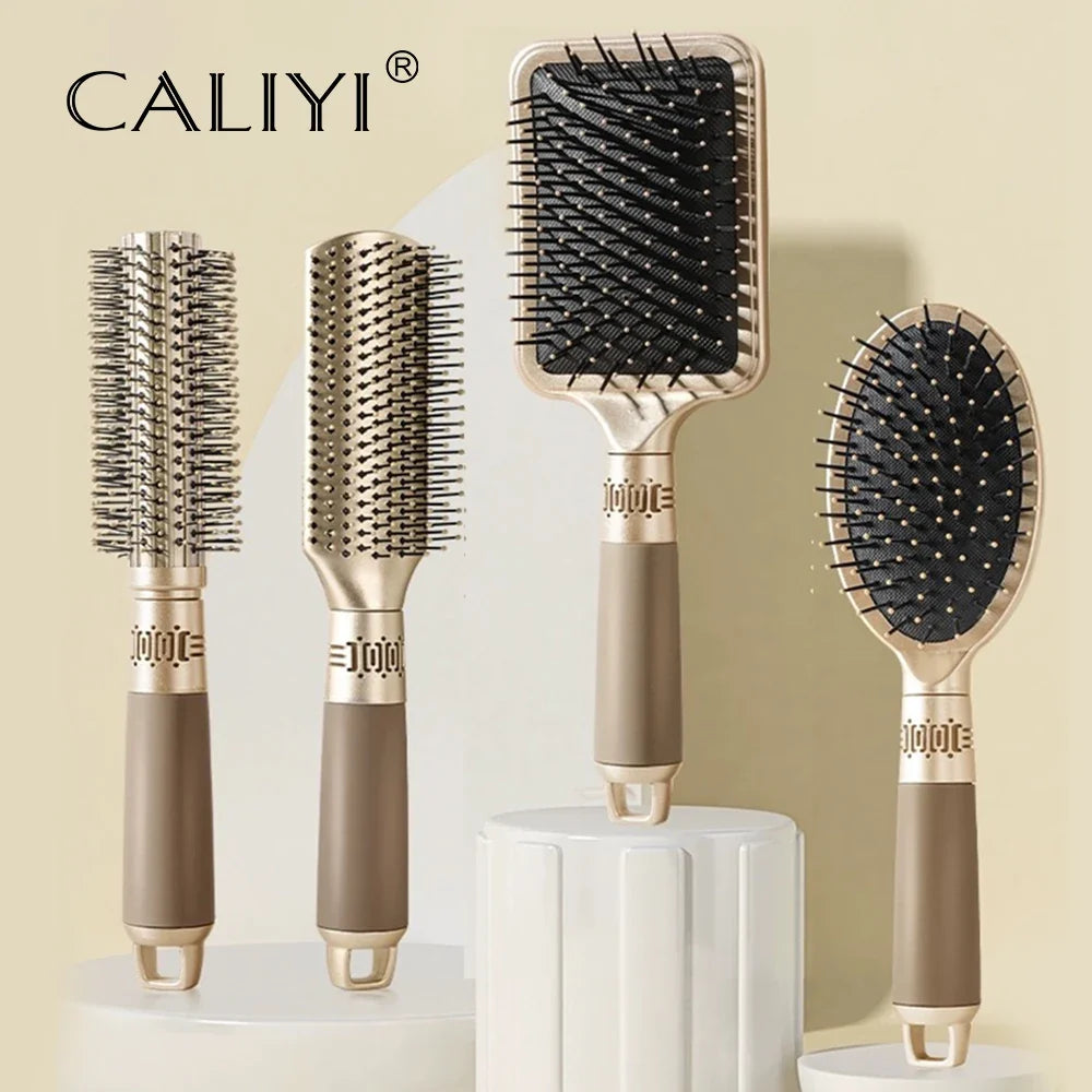 CALIYI Hair Massage Air Cushion Comb Brush Scalp Hairbrush Detangle Anti Static Salon SPA Hairdressing Styling Tool Oval Round Silcy Skin