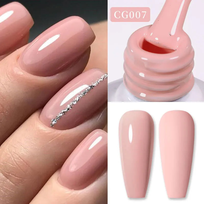 BORN PRETTY Jelly Nude Gel Nail Polish 10ml Light Pink Peach Translucent Color UV Light Cure Gel Varnish Nail Art DIY at Home Blushimmer
