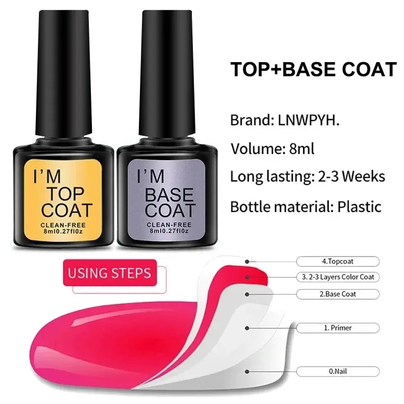 LNWPYH Gel Nail Polish Set Nail Gel Kit 26 Color Semi Permanent UV Led Gel Varnish Soak Off Nail Lacquers Base Coat Top Coat Kit Blushimmer