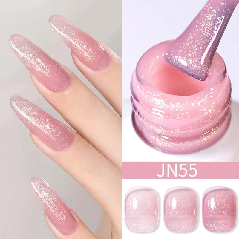 BORN PRETTY 10ml Blood Red Jelly Gel Nail Polish Halloween Nails Art Gel Polish Sheer Translucent Nail Gel for Winter Manicure Blushimmer