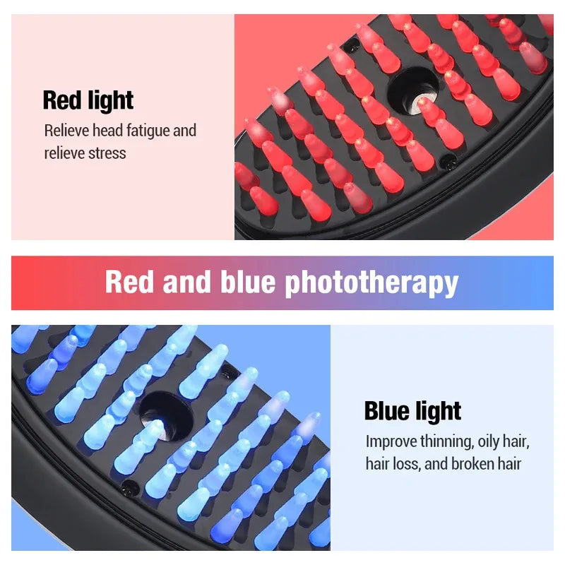 Sonic Vibration Scalp Massager Red Light Therapy Head Massage Comb Anti Hair Loss Anion Spray Hair Growth Brush Stress Relief Noventix