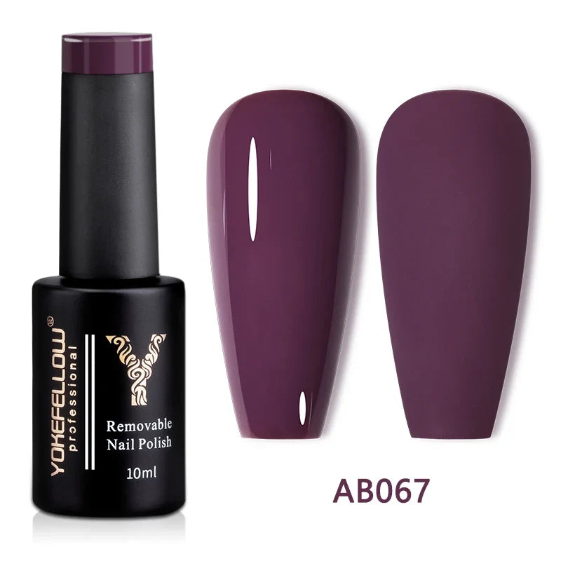 YOKEFELLOW 10ml Jelly Nude Gel Nail Polish High Quality Translucent Pink Nail Gel Varnish Soak Off UV Gel Polish Long Lasting Blushimmer